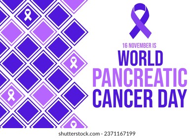 World Pancreatic Cancer day wallpaper with ribbon in purple and typography on the side. - Powered by Shutterstock