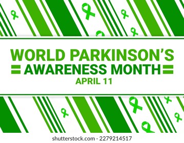 World Parkinson's awareness month backdrop design with ribbons and green stripes. International Parkinson's awareness month concept - Powered by Shutterstock