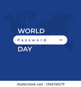 World Password Day. Blue Background