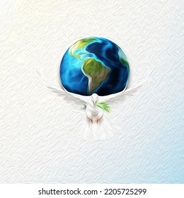 world peace Oil Paint 3d Illustration for peace day  - Powered by Shutterstock