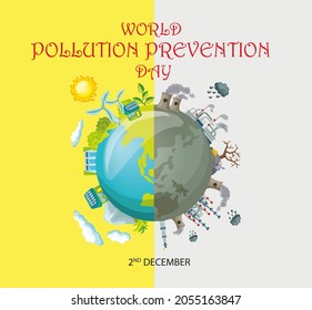 
World Pollution Prevention Day Poster Design.