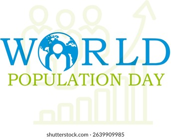 The World Population Day logo typically features symbolic human figures, a globe, or silhouettes representing people of different backgrounds to emphasize global unity, diversity, and awareness about  - Powered by Shutterstock - Get 15% off with code: PIKWIZARD15