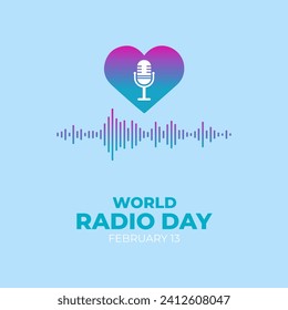 World Radio Day. 13 February. Holiday concept. template for background with banner, poster and card. Jpeg format. - Powered by Shutterstock