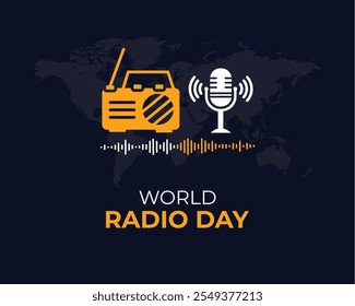 World Radio Day. 13 February. Holiday concept. template for background with banner, poster and card. flat illustration. jpeg format.	 - Powered by Shutterstock