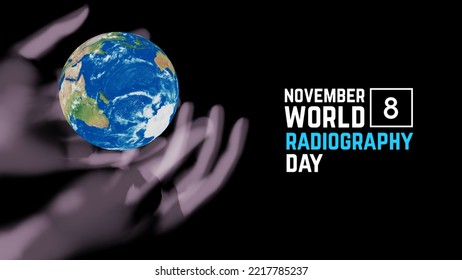 World Radiography or Radiology Day (WRD) concept design which is celebrated on 8 November each year.  To increase public awareness of diagnostic imaging and radiation therapy. 3d illustration concept. - Powered by Shutterstock