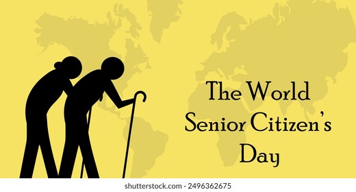 World Senior Citizen's Day poster. Happy The World Senior Citizen's Day Celebration Design Illustration for Background, Poster, Banner, Advertising, Greeting Card. - Powered by Shutterstock