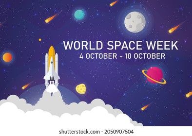 World Space Week Banner Design. 