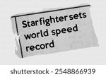 Starfighter sets world speed record  - current breaking daily news story communication copy newspaper headline article title in UK 1958