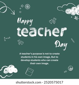 World Teacher's Day Illustration, vector design for banner , post . Hand Drawn, Happy Teacher's Day. Teacher's Day greetings. - Powered by Shutterstock