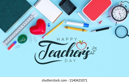 World Teachers day is observed every year in May. day provides the occasion to celebrate the teaching profession worldwide, take stock of achievements. 3D Rendering - Powered by Shutterstock