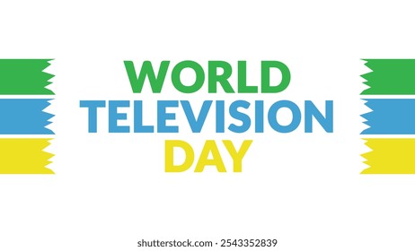 World Television Day text with side lines on a White background. Which is observed every year in November to celebrate and wish World Television Day. - Powered by Shutterstock