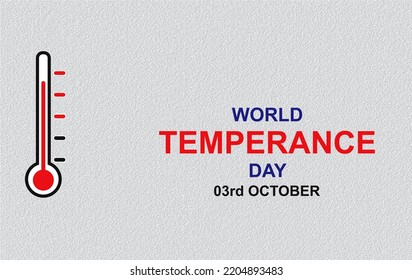 World Temperance Day - October 03 - Greeting Postcard Illustration. Holiday Celebration Event Invitation. Design Element For Media.