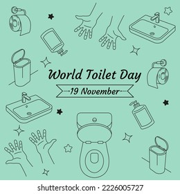 World Toilet Day, illustration doodle cartoon - Powered by Shutterstock