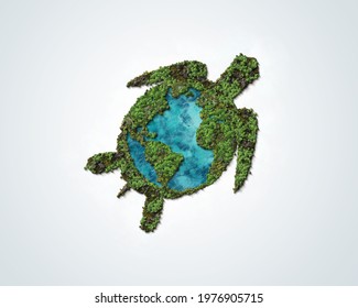 World Turtle Day concept background, May 23. Green 3d Turtle concept of Ocean Day and environment day.  - Powered by Shutterstock