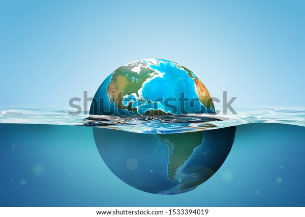 World Under Water After Big Floodclimate Stock Illustration 1533394019