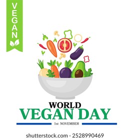 World vegan day. Happy world vegan day celebration. November 1. Vector illustration Template - Powered by Shutterstock