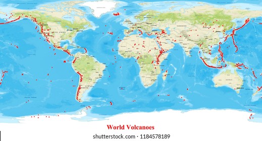 World Volcano Map Images Stock Photos Vectors Shutterstock
