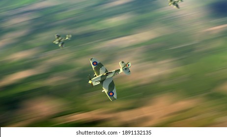 World War II Hawker Tempest  Military Plane. 3d Illustration