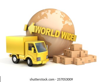 World Wide Shipping 3d Illustration