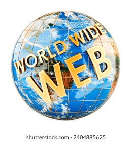 World Wide Web, concept. 3D rendering isolated on white background