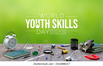 World Youth Skills Day (WYSD) Is Observed Every Year On July 15, Aims To Recognize The Strategic Importance Of Equipping Young People With Skills For Employment And Decent Work. 3D Rendering