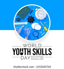 World Youth Skills Day (WYSD) Is Observed Every Year On July 15, Aims To Recognize The Strategic Importance Of Equipping Young People With Skills For Employment And Decent Work. 3D Rendering