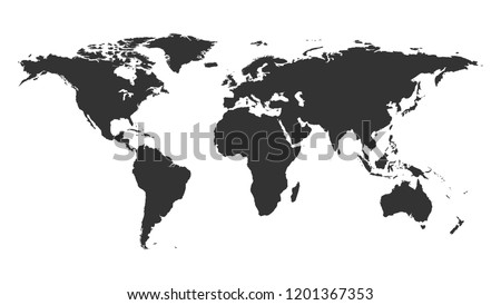 Worldmap backgound template. Isolated map of the world silhouette