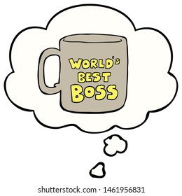 Worlds Best Boss Mug With Thought Bubble