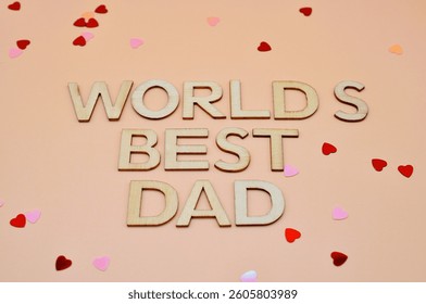 worlds best dad write between hearts confetti - happy fathers day background 