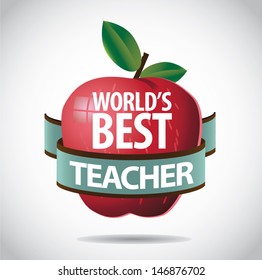 World's Best Teacher Apple Icon Symbol. Jpg