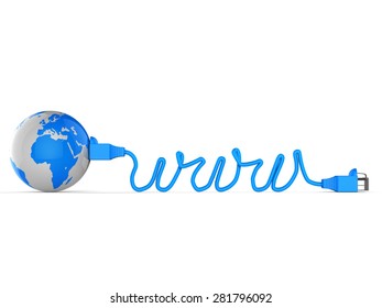 Worldwide Web Indicating Computer Network And Earth