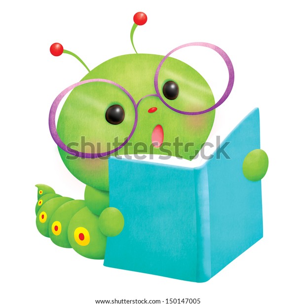 Worm Reading Book Stock Illustration 150147005