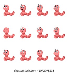 Worms Different Facial Expressions Stock Illustration 1072995233 ...
