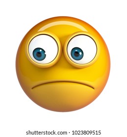 Worried Emoji Isolated On White Background Stock Illustration ...