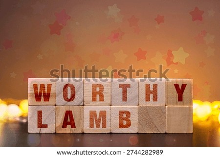 Worthy Lamb wooden blocks for Easter Sunday worship service and Christian praise and worship