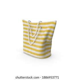 Woven Beach Bag Isolated In White Texture Background 3d Rendering 3d Illustration