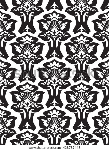 Wrapping Floral Foliage Damask Seamless Wallpaper Stock