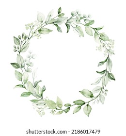 Wreath Eucalyptus Watercolor Leaves Hand Painting Stock Illustration ...