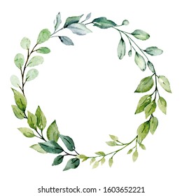 Watercolor Olive Branch Wreath Hand Drawn Stock Vector (Royalty Free ...