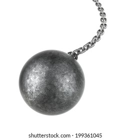 Wrecking ball isolated on a white background.