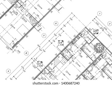 Architecture Floor Plan Background Construction Drawing Stock Vector ...