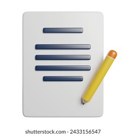 Write Plan Strategy 3D Rendering Illustration