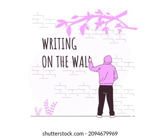writing wall concept white background illustration 