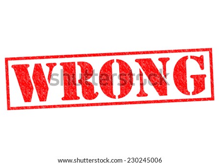 WRONG red Rubber Stamp over a white background.