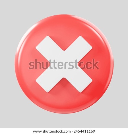 wrong symbol object 3d illustration