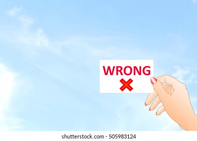 wrong text Sign with text Copy Space