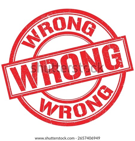 WRONG text written on red round stamp sign
