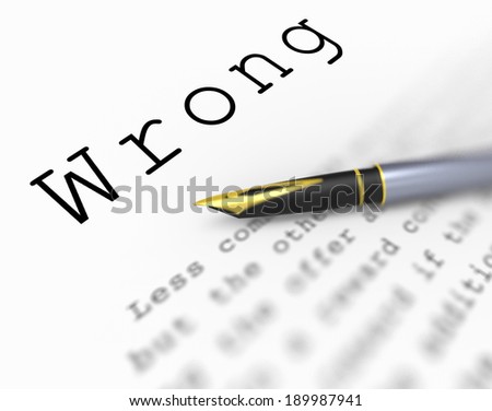 Wrong Word Meaning Incorrect Immoral Or Unacceptable