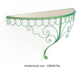 Wrought Iron Console Table With Glass Top