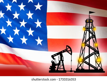 WTI. Brand of oil
West Texas Intermediate. Oil pumps on the background of the USA flag. Concept - influence of the United States on petroleum market. Shale oil production in America. US fuel industry - Shutterstock ID 1733316353